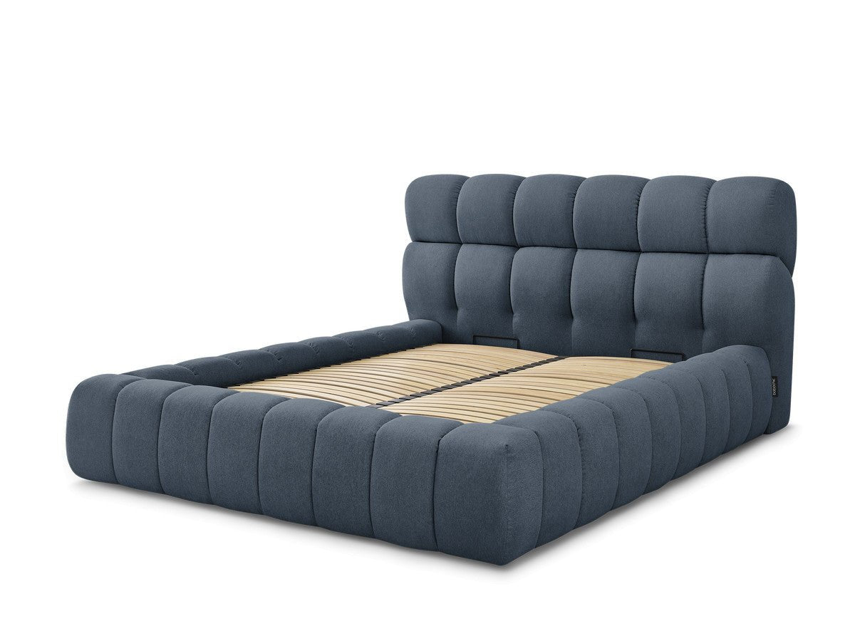 MONT - BLANC Lit coffre MONT - BLANC tissu chiné - Bleu - homidiscount