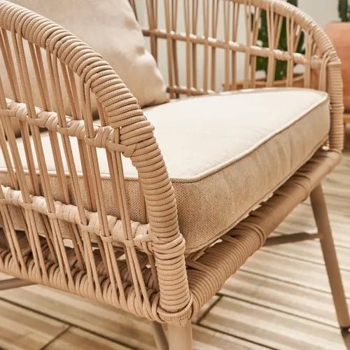 Vatuo Salon de jardin acier et cordes 4 places - homidiscount