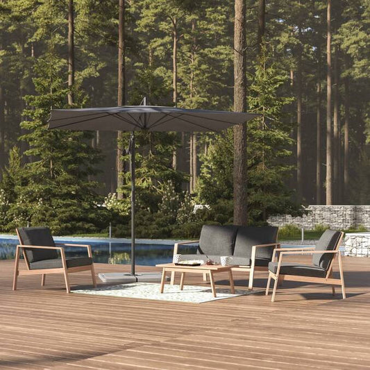 Parasol déporté carré inclinable MANOA Ardoise