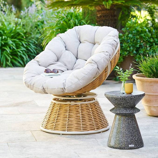 Fauteuil de jardin rotatif NYMELY Beige