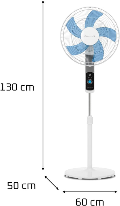 Rowenta Turbo Silence Ventilateur sur Pied, 35 dB(A), Rafraîchissement Puissant jusqu’à 7,2 m, 12 Vitesses, Oscillation 120°, Télécommande, Écran LED, Minuterie 12 h