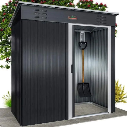 Abri de jardin GARDEBRUK 185x165x90cm anthracite porte coulissante