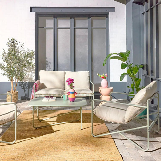 Alcamo Salon de jardin acier 4 places - homidiscount