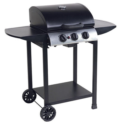 Barbecue à gaz Miami 3 brûleurs métal noir - homidiscount