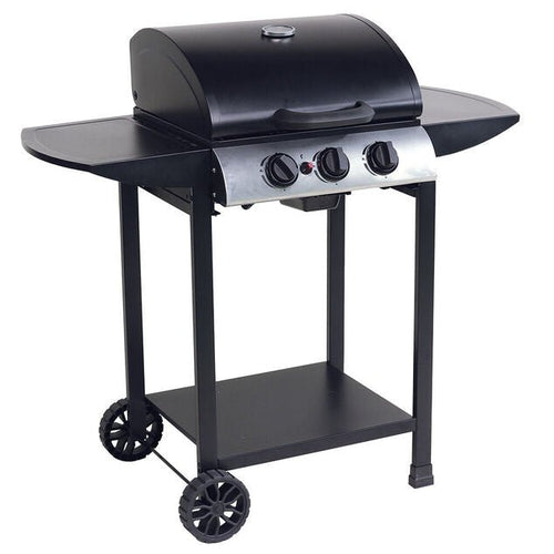 Barbecue à gaz Miami 3 brûleurs métal noir - homidiscount