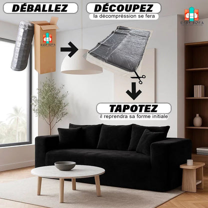 Canapé 3 Places compressé - homavodiscount