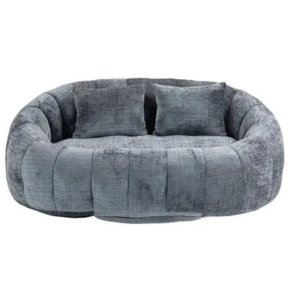 Canapé Compressé 2 Places En Chenille - Gris - homavodiscount
