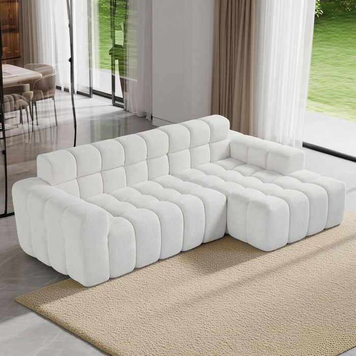 Canapé Compressé Canapé angle Moderne 3 Places 250X150X85Cm - homavodiscount