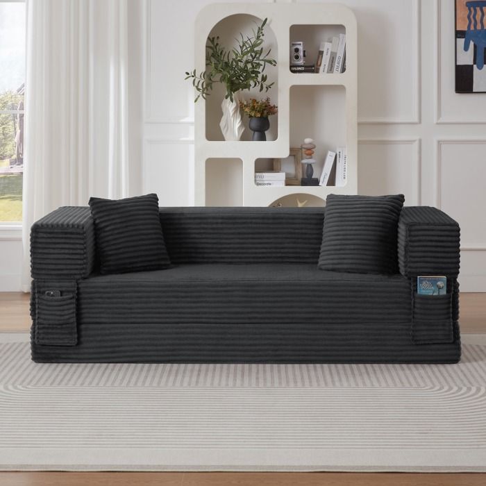 Canapé moderne en velours côtelé compressé - homavodiscount