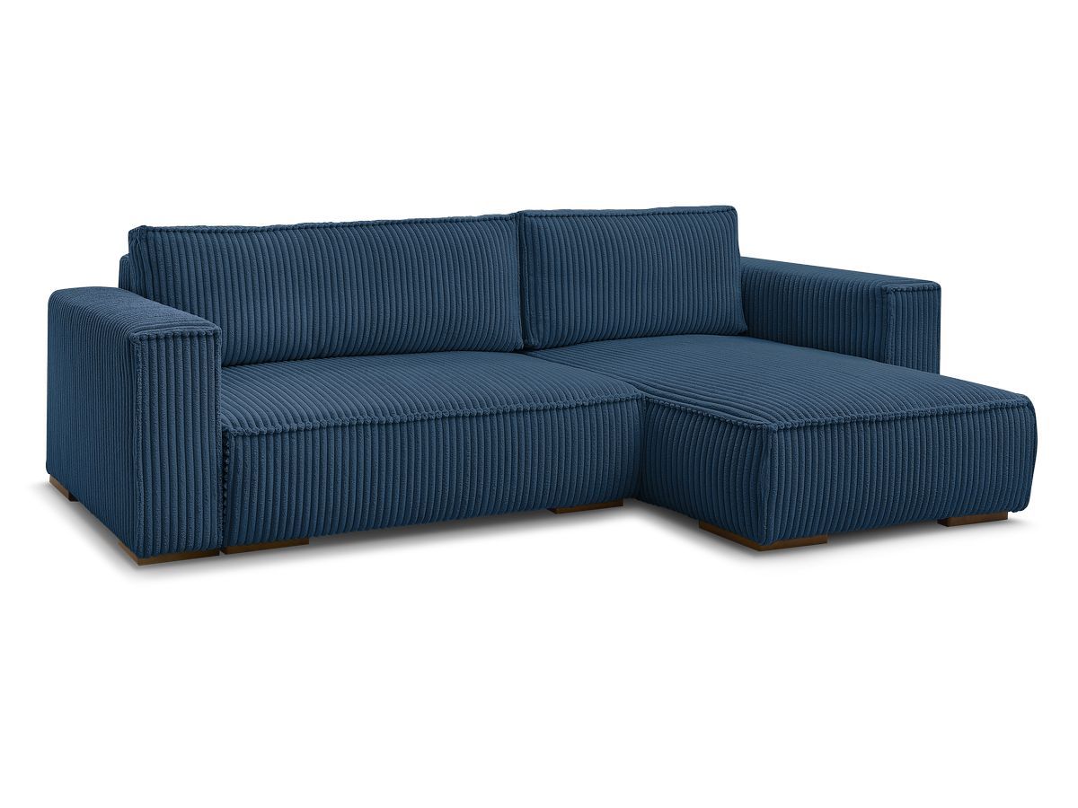 CHELSEA Canapé d'angle réversible Compressé - Bleu Foncé - homidiscount