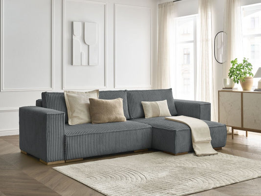 CHELSEA Canapé d'angle réversible Compressé - Gris foncé - homidiscount