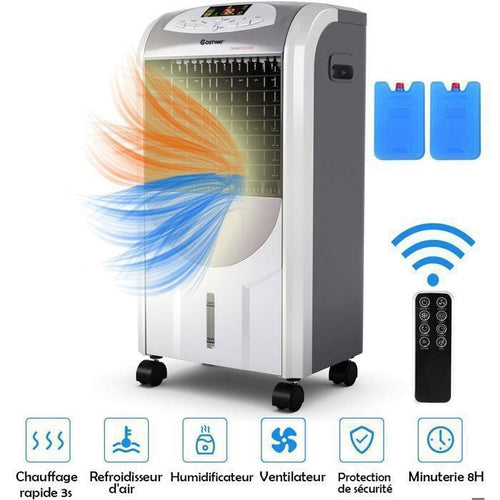 limatiseur Mobile 7L 75W Rafraîchisseur d'Air Ventilateur COSTWAY- Froid/Chaud-Télécommande-Minuterie 8H-3 Vitesses-Oscillation