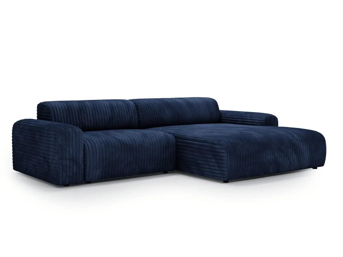 COURCHEVEL Canapé avec grande méridienne - Bleu - homidiscount