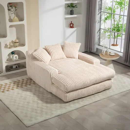 Fauteuil Compressé Avec 3 Coussins, Beige - homavodiscount
