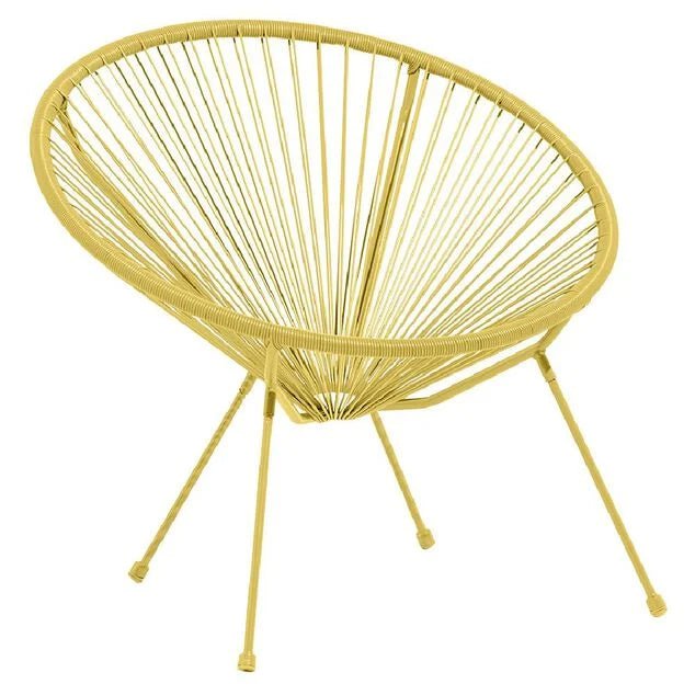 Fauteuil de jardin Urban filaire jaune 85x72xH83cm - homidiscount
