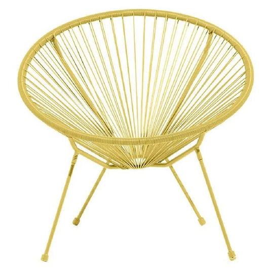 Fauteuil de jardin Urban filaire jaune 85x72xH83cm - homidiscount