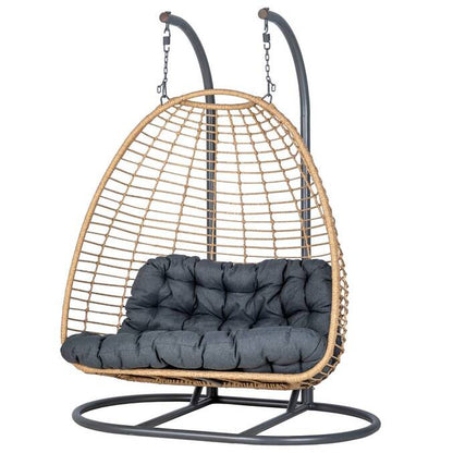Fauteuil oeuf suspendu sur pied AJAR Ardoise - homidiscount