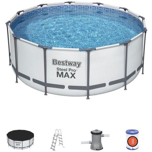Kit Piscine hors sol tubulaire BESTWAY Steel Pro Max - 366 x 122 cm