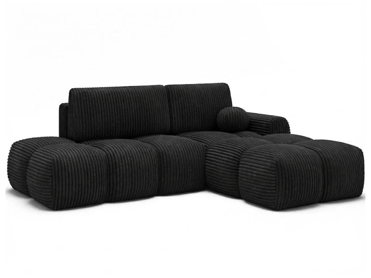 KLÉBER Canapé d’Angle Kléber - Noir - homidiscount