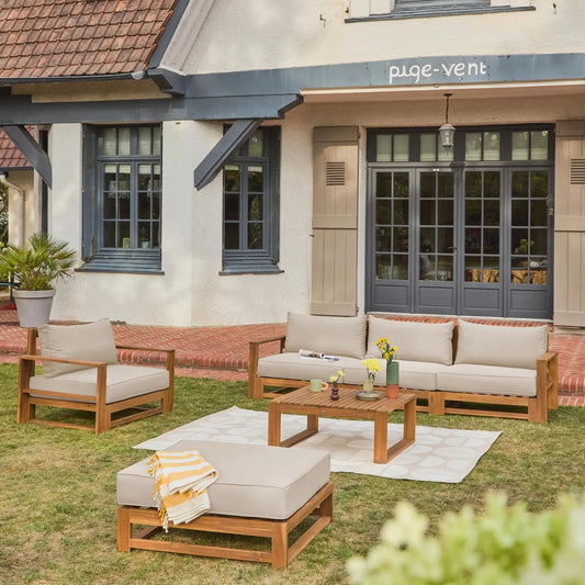 Mendoza Salon de jardin bois d'acacia 5 places - homidiscount