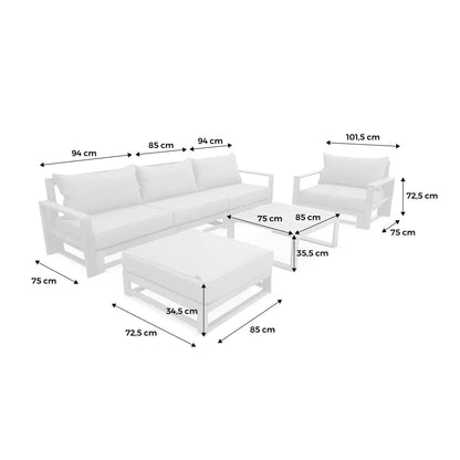 Mendoza Salon de jardin bois d'acacia 5 places - homidiscount