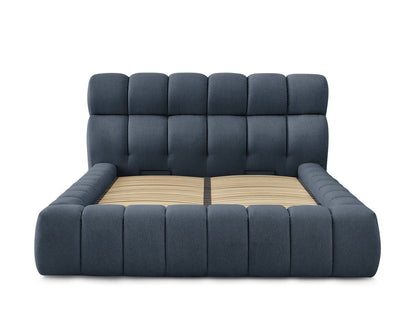 MONT - BLANC Lit coffre MONT - BLANC tissu chiné - Bleu - homidiscount