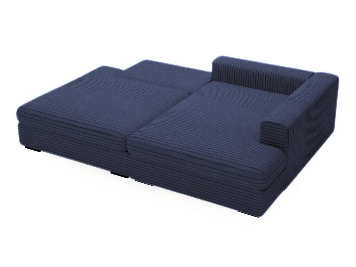 MONTPARNASSE Canapé d'angle convertible - Bleu - homidiscount