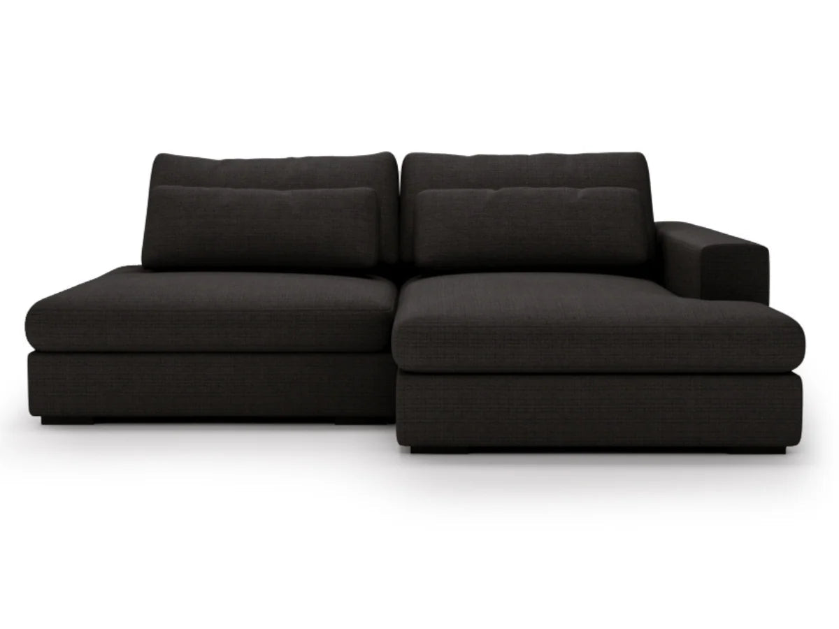 MONTPARNASSE Canapé d'angle convertible - Noir - homidiscount