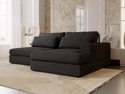 MONTPARNASSE Canapé d'angle convertible - Noir - homidiscount