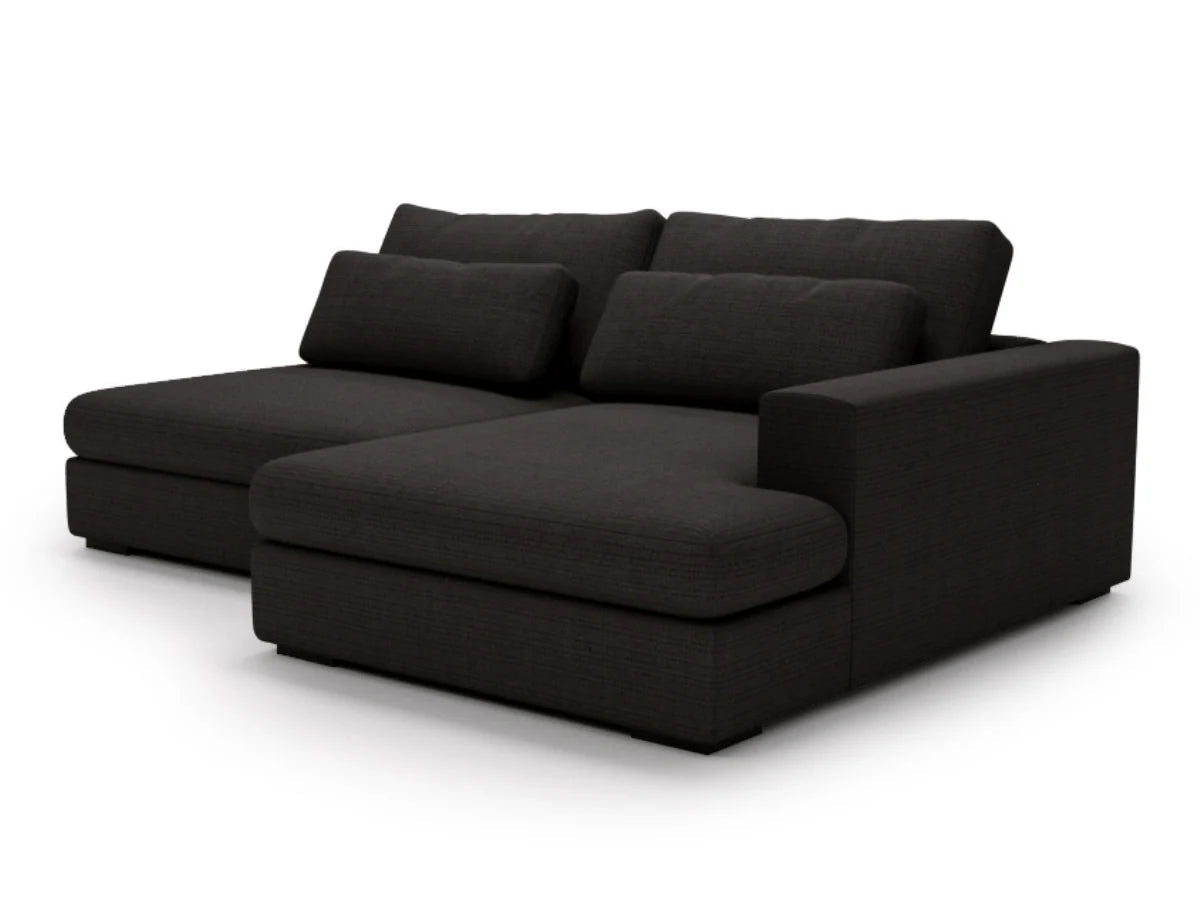 MONTPARNASSE Canapé d'angle convertible - Noir - homidiscount