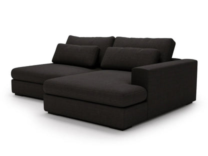 MONTPARNASSE Canapé d'angle convertible - Noir - homidiscount