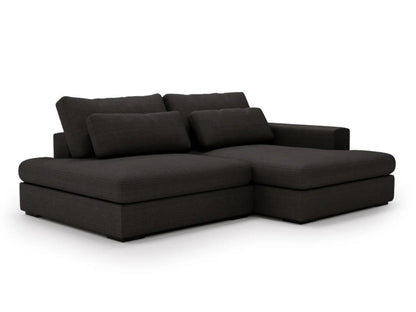 MONTPARNASSE Canapé d'angle convertible - Noir - homidiscount