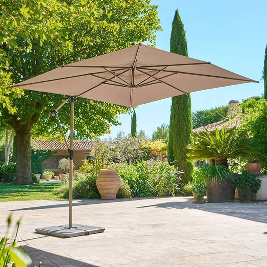 Parasol décentré carré MANOA Café - homidiscount