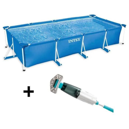Piscine hors sol tubulaire INTEX - Metal Frame - 220 x 150 x 60 cm - Rectangulaire - 28270NP + Nettoyeur Intex