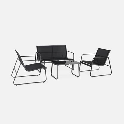 Silvi Salon de jardin métal 4 places - homidiscount