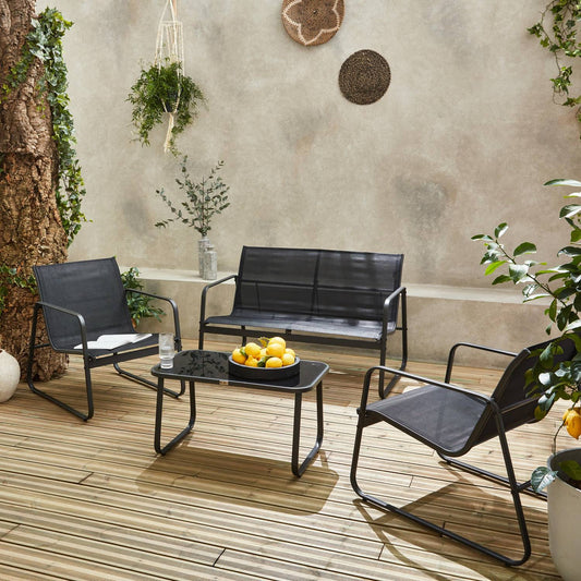 Silvi Salon de jardin métal 4 places - homidiscount