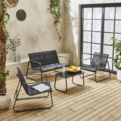 Silvi Salon de jardin métal 4 places - homidiscount