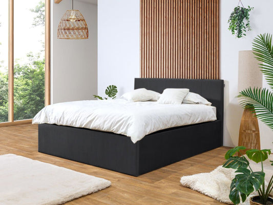 VIVARA Lit coffre VIVARA rangement XL - Noir - homidiscount